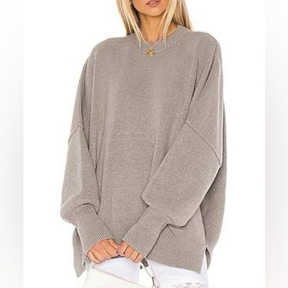 Free People Gray Easy Street Sweater